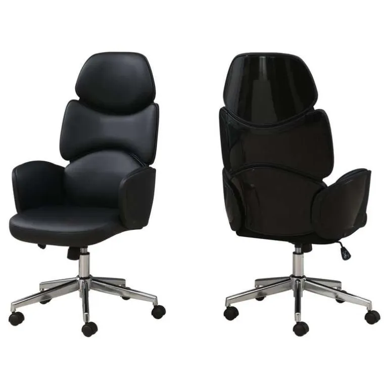 Office chair - executive / padded backrest and sides / metal base - adjustabl - Monarch
