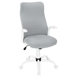 Office chair - executive / fixed armrests - adjustable height - grey fabric / - Monarch