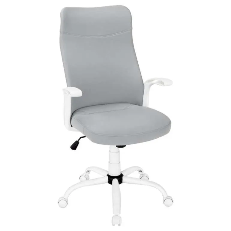 Office chair - executive / fixed armrests - adjustable height - grey fabric / - Monarch