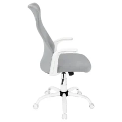 Office chair - executive / fixed armrests - adjustable height - grey fabric / - Monarch