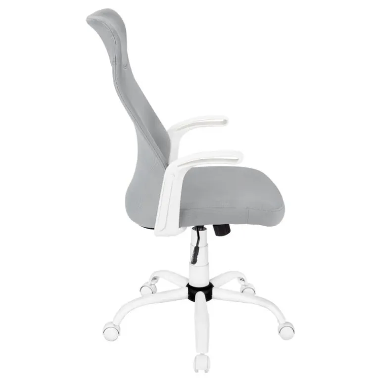 Office chair - executive / fixed armrests - adjustable height - grey fabric / - Monarch