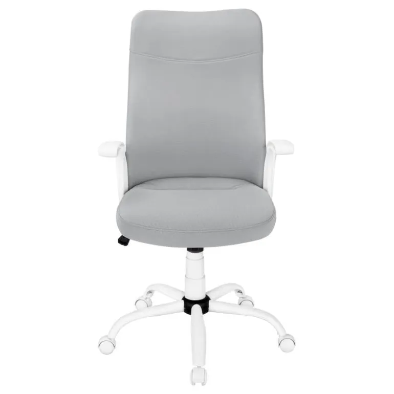 Office chair - executive / fixed armrests - adjustable height - grey fabric / - Monarch