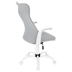 Office chair - executive / fixed armrests - adjustable height - grey fabric / - Monarch