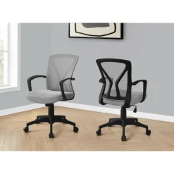 Office chair - grey / black base on castors - Monarch