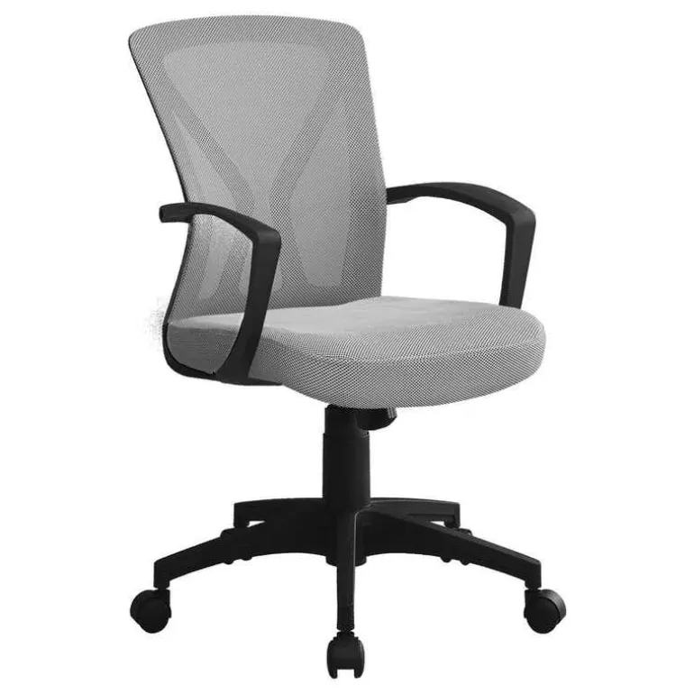 Office chair - grey / black base on castors - Monarch