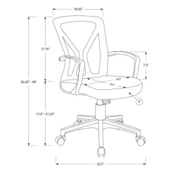 Office chair - grey / black base on castors - Monarch
