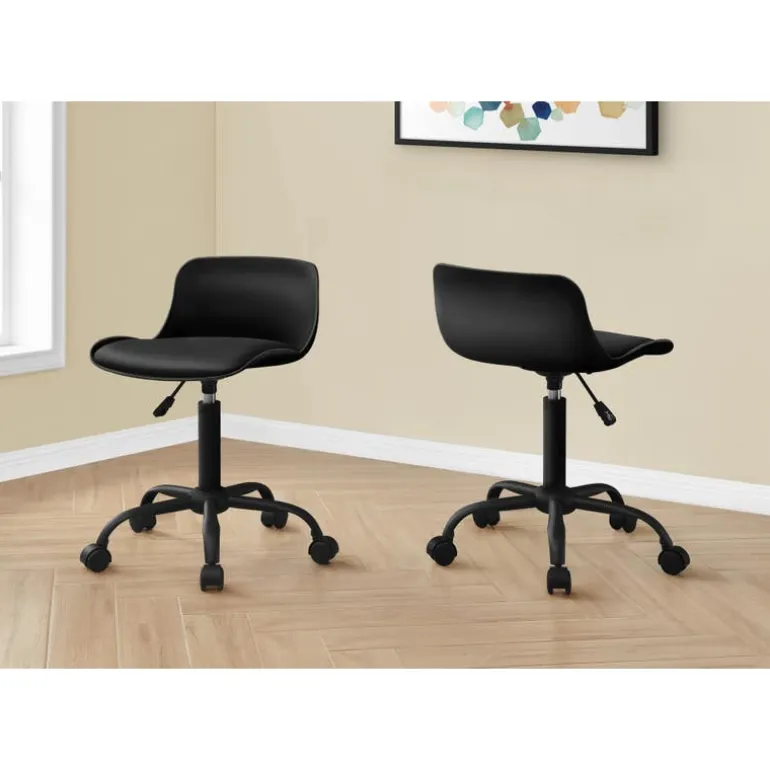 Office chair - juvenile low back - adjustable height black - Monarch