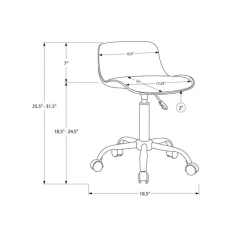 Office chair - juvenile low back - adjustable height white - Monarch