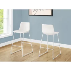Office chair - standing desk / metal frame - curved backrest / white leather- - Monarch