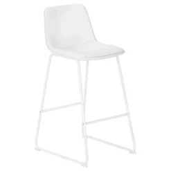 Office chair - standing desk / metal frame - curved backrest / white leather- - Monarch