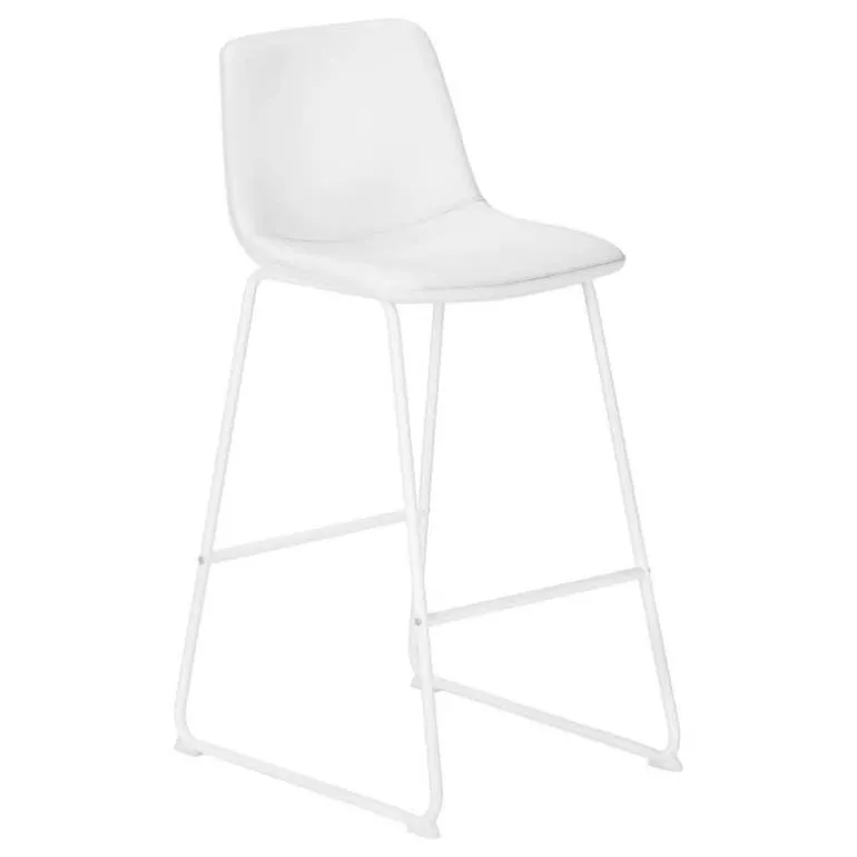 Office chair - standing desk / metal frame - curved backrest / white leather- - Monarch