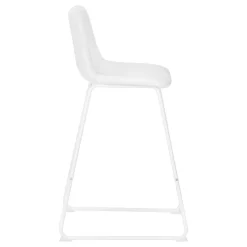 Office chair - standing desk / metal frame - curved backrest / white leather- - Monarch