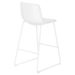 Office chair - standing desk / metal frame - curved backrest / white leather- - Monarch