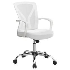Office chair - white / chrome base on castors - Monarch