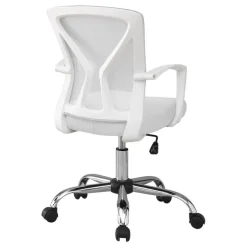 Office chair - white / chrome base on castors - Monarch