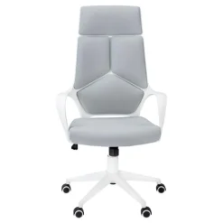 Office chair - white / grey fabric / high back executive - Monarch