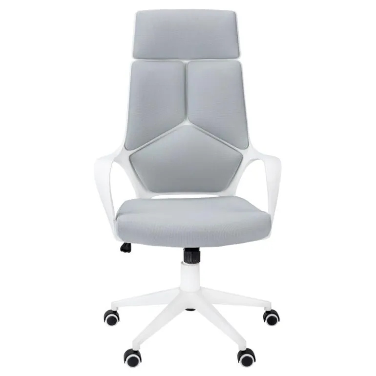 Office chair - white / grey fabric / high back executive - Monarch