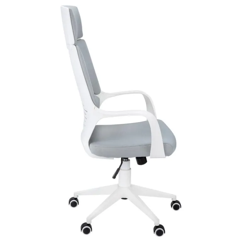 Office chair - white / grey fabric / high back executive - Monarch