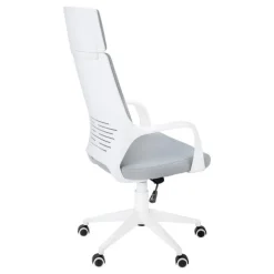 Office chair - white / grey fabric / high back executive - Monarch