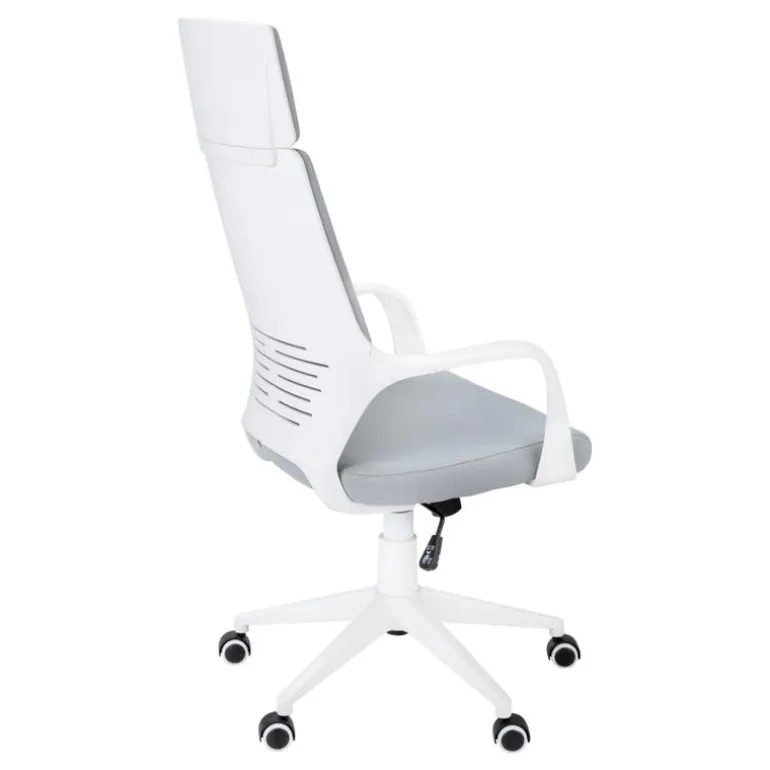 Office chair - white / grey fabric / high back executive - Monarch