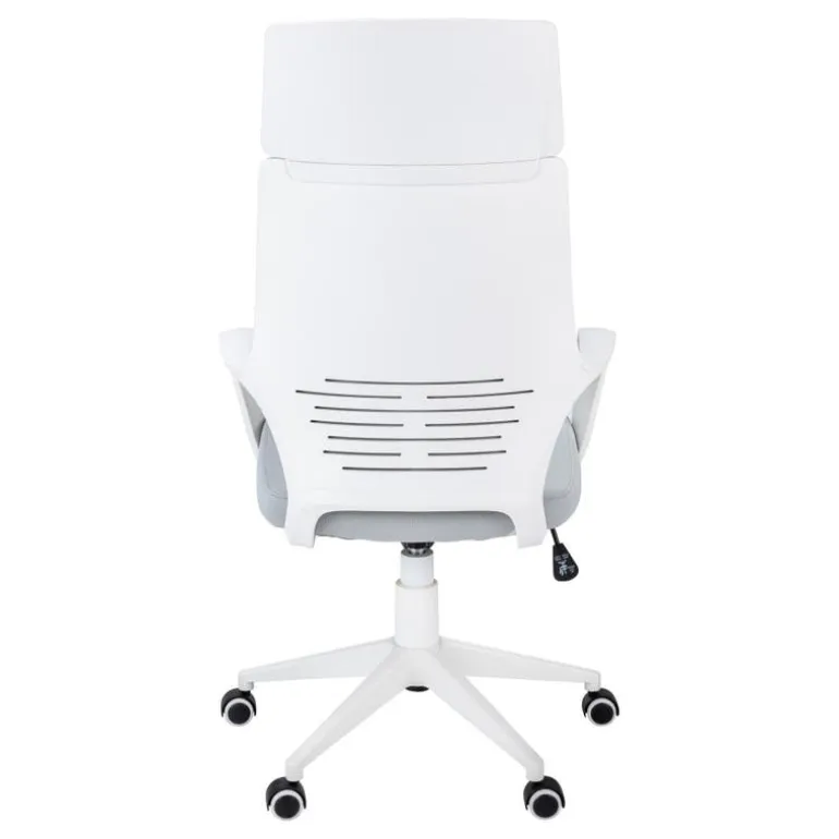 Office chair - white / grey fabric / high back executive - Monarch