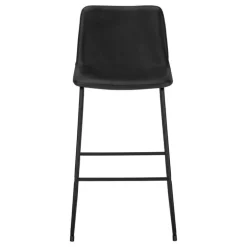 Office chair   standing desk / metal frame - curved backrest / black leather- - Monarch
