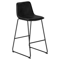 Office chair   standing desk / metal frame - curved backrest / black leather- - Monarch