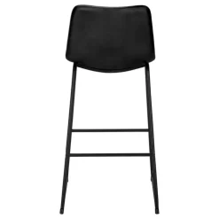Office chair   standing desk / metal frame - curved backrest / black leather- - Monarch