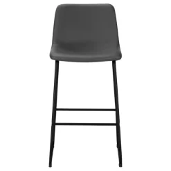 Office chair standing desk / metal frame - curved backrest / grey leather-l - Monarch