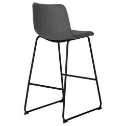 Office chair standing desk / metal frame - curved backrest / grey leather-l - Monarch
