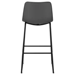 Office chair standing desk / metal frame - curved backrest / grey leather-l - Monarch