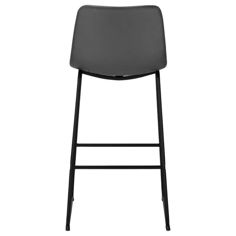 Office chair standing desk / metal frame - curved backrest / grey leather-l - Monarch