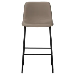 Office chair standing desk / metal frame - curved backrest / taupe leather- - Monarch