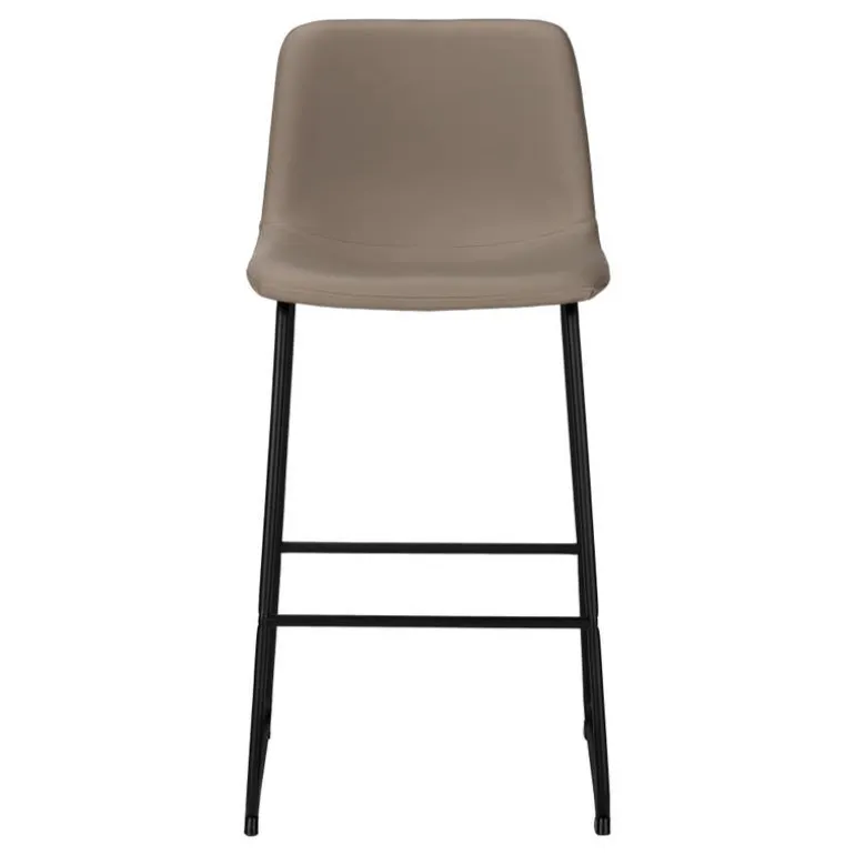 Office chair standing desk / metal frame - curved backrest / taupe leather- - Monarch