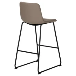Office chair   standing desk / metal frame - curved backrest / taupe leather- - Monarch