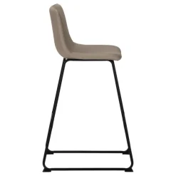 Office chair standing desk / metal frame - curved backrest / taupe leather- - Monarch