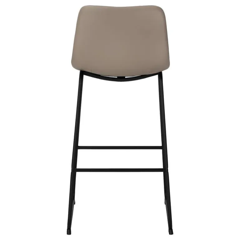 Office chair standing desk / metal frame - curved backrest / taupe leather- - Monarch