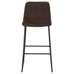 Office chair   standing desk / metal frame - curved backrest / brown leather- - Monarch