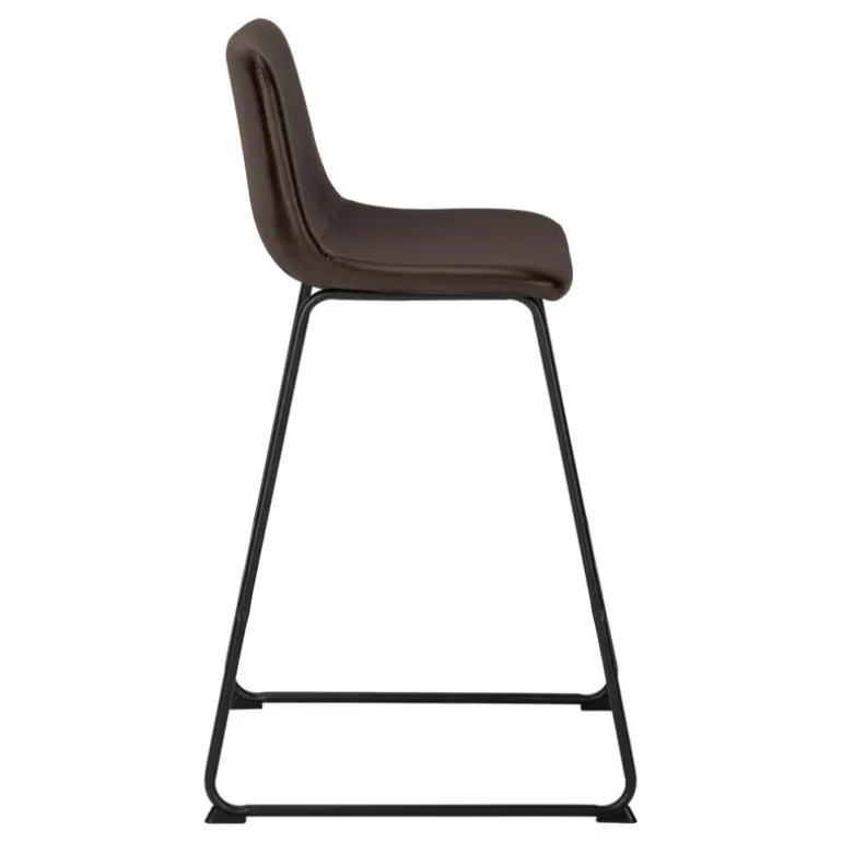 Office chair standing desk / metal frame - curved backrest / brown leather- - Monarch