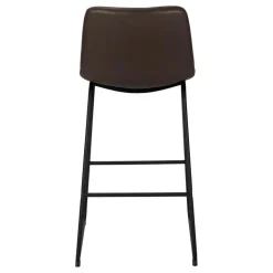 Office chair standing desk / metal frame - curved backrest / brown leather- - Monarch