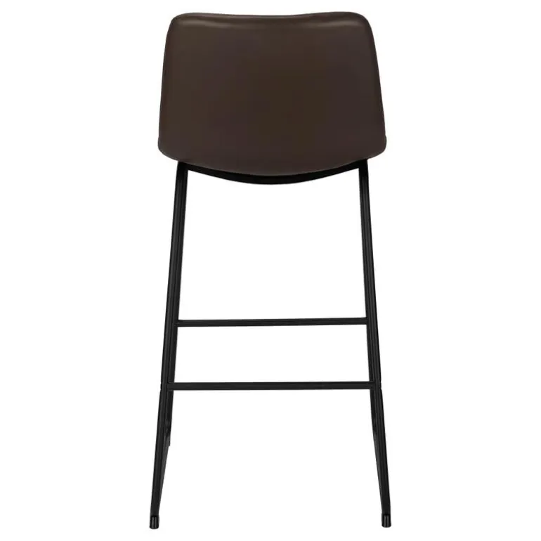 Office chair standing desk / metal frame - curved backrest / brown leather- - Monarch