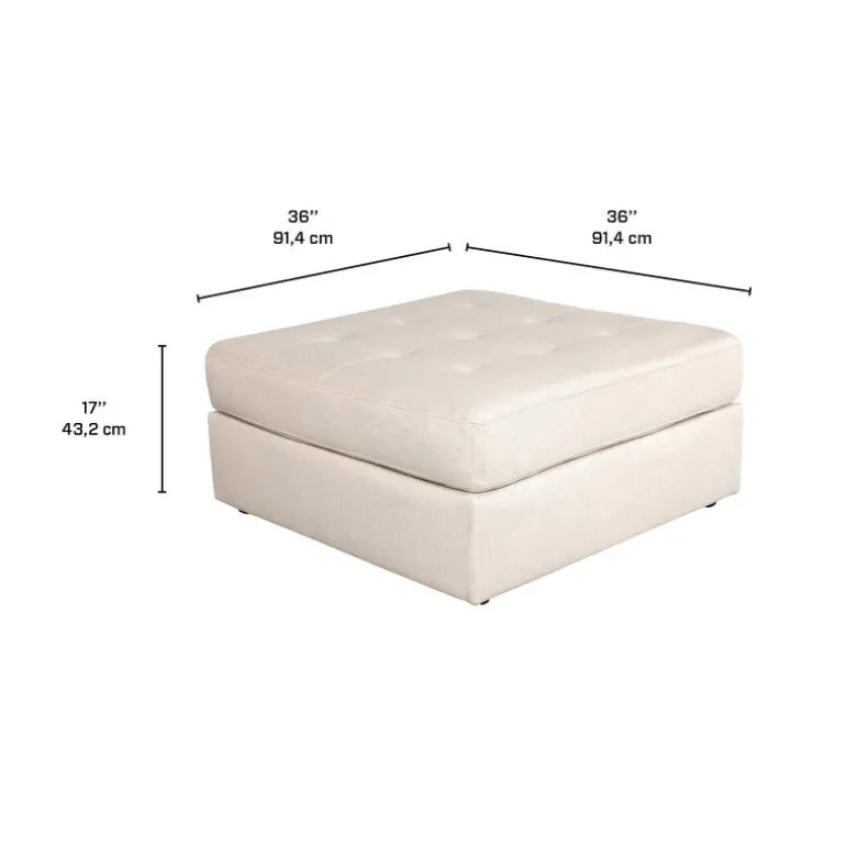 Ottoman 36 x 36 x 17 - Beige