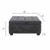 Ottoman with Storage - Charcoal Grey