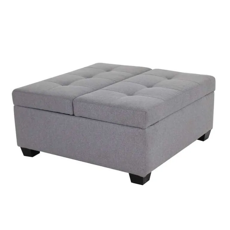 Ottoman with Storage - Grey