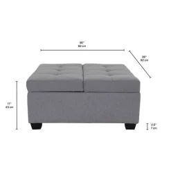 Ottoman with Storage - Grey
