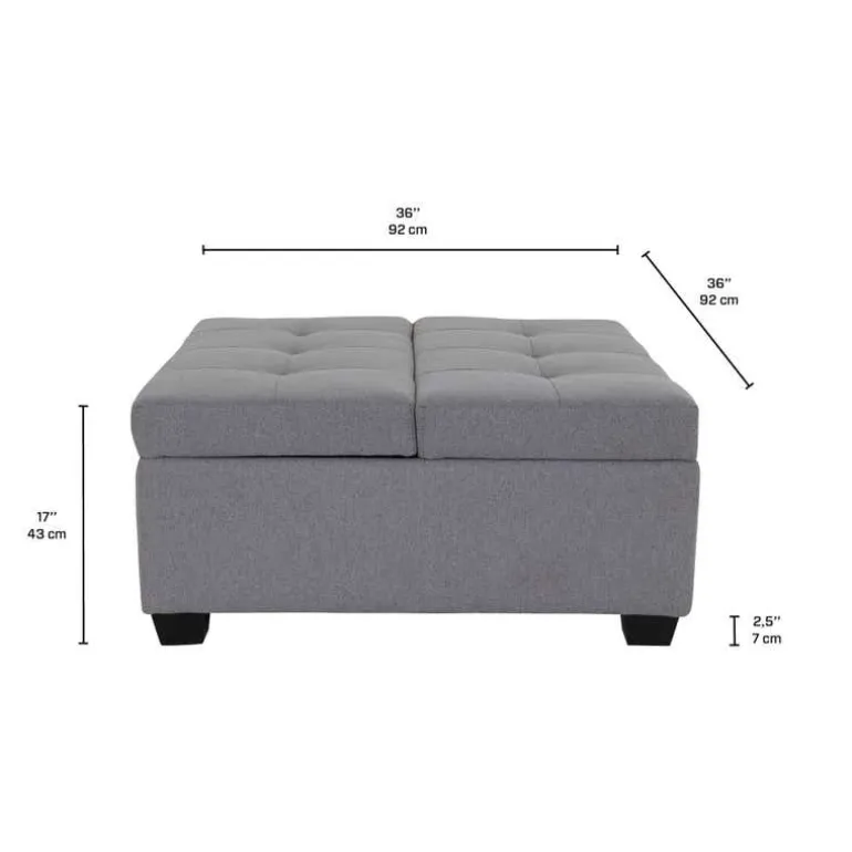 Ottoman with Storage - Grey