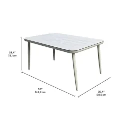 Outdoor Aluminum Dining Set with Tempered Glass Top and 4 Chairs