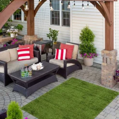 Outdoor Faux Green Grass Rug - 2 x 6