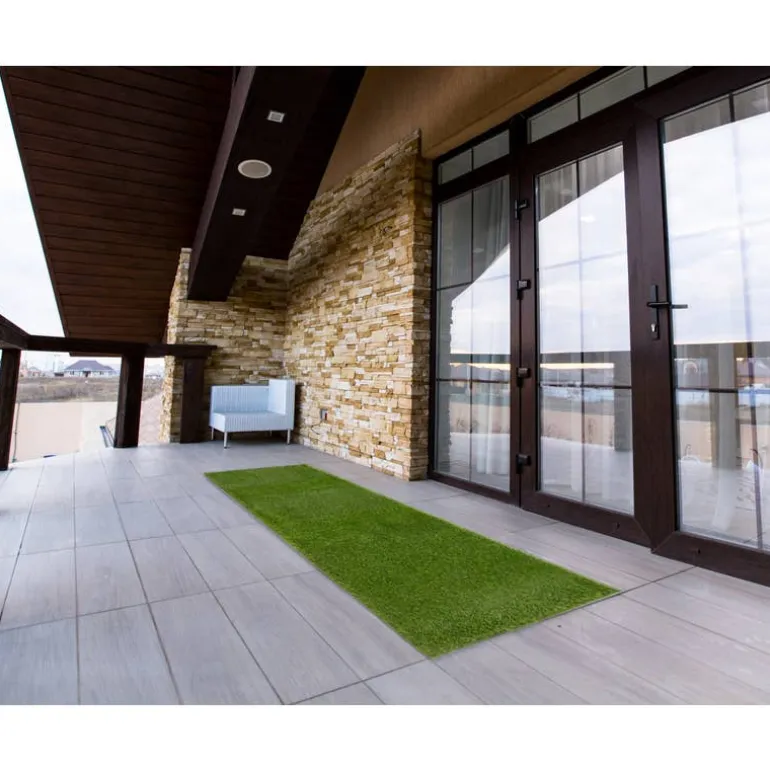 Outdoor Faux Green Grass Rug - 2 x 6