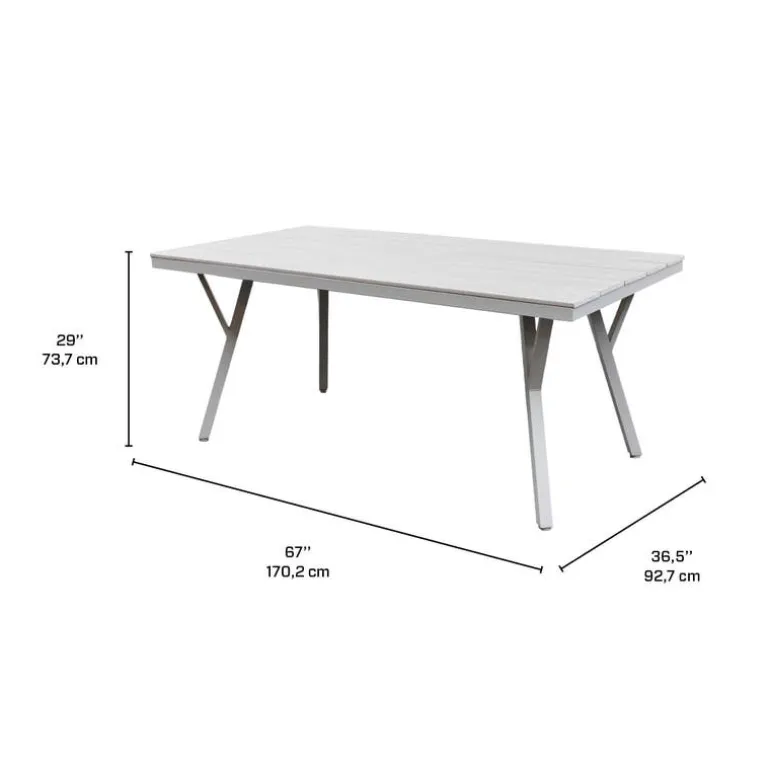 Outdoor Polywood and Aluminum Table with 6 Chairs